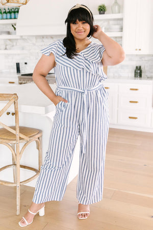 Nautical & Nice Striped Jumpsuit - OW *FINAL SALE*