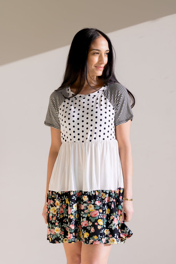 Overcast Petal Babydoll - Black