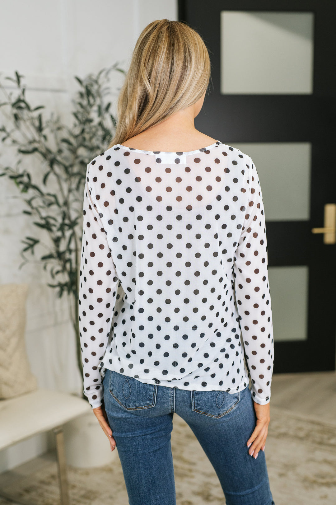 Passively Poise Long Sleeve Top in Polka Dot