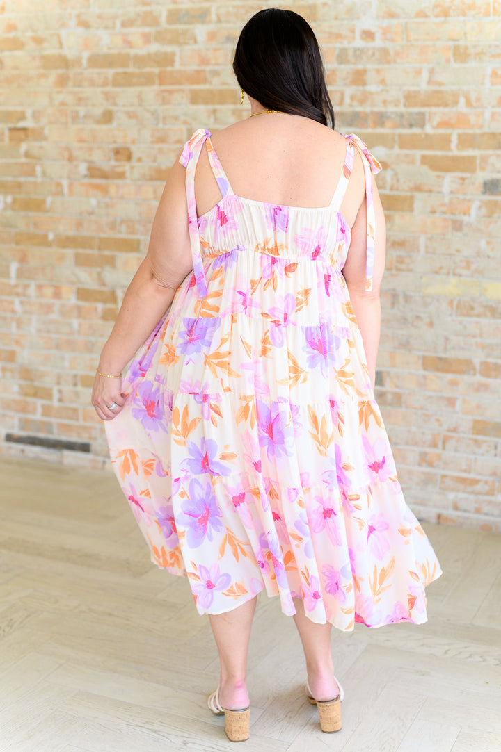 Pastel Petals Floral Midi Dress (2XL)