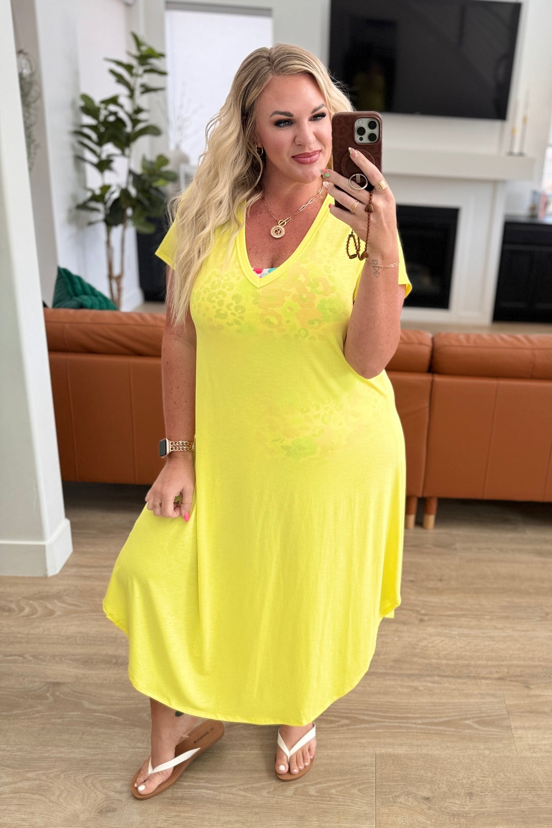 Dolman Sleeve Maxi Dress in Neon Yellow - OW *FINAL SALE*