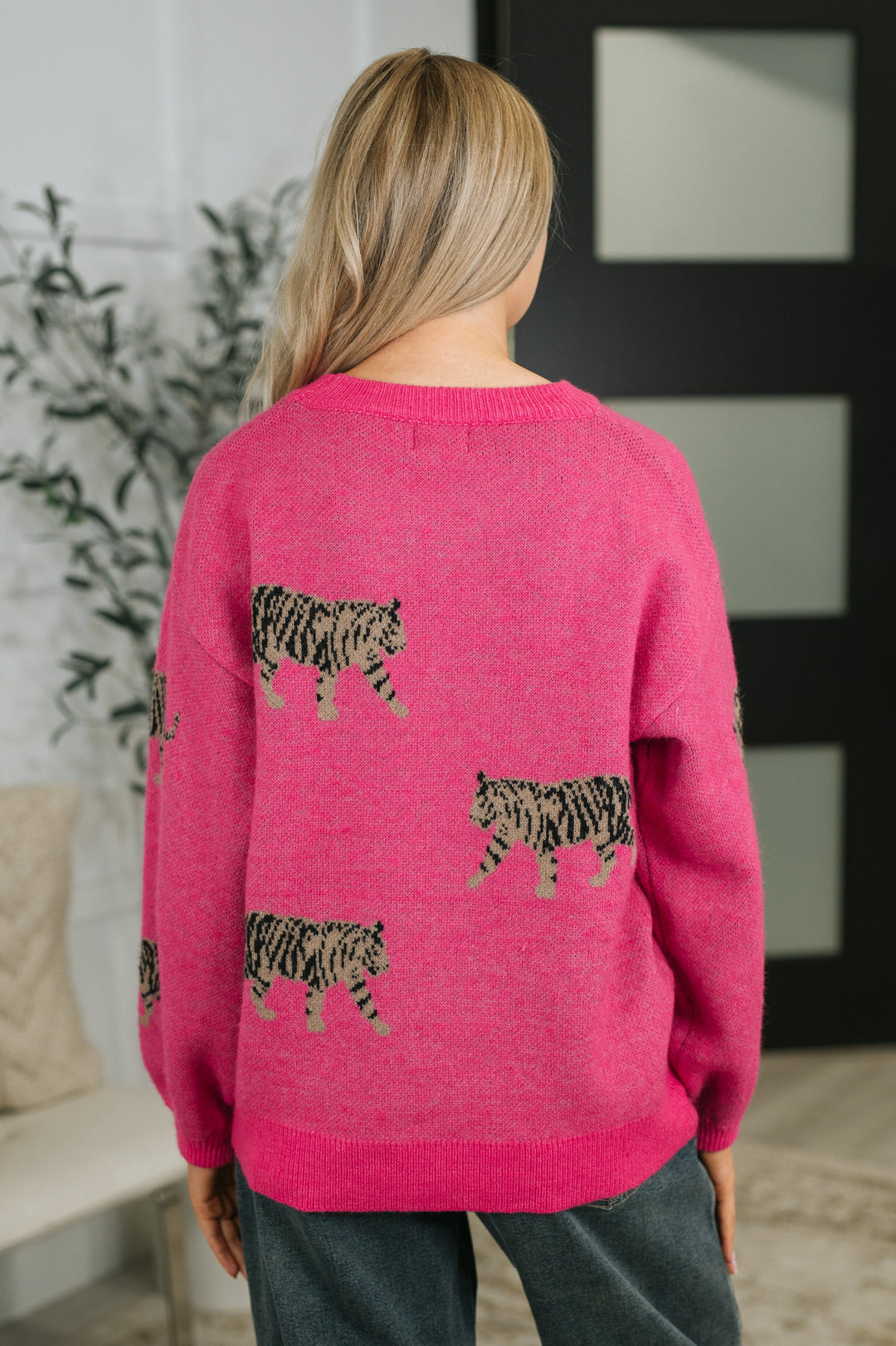 Pretty and Prowling Graphic Pullover in Pink