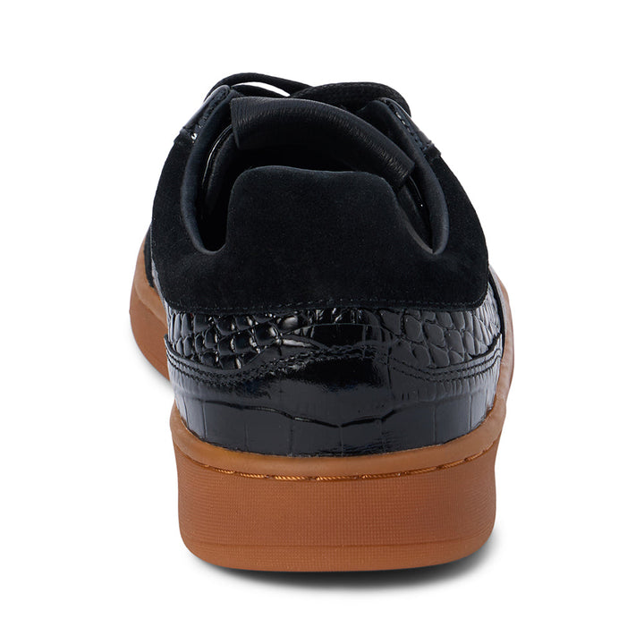 Quincy Low-Top Sneaker in Black Croc Print
