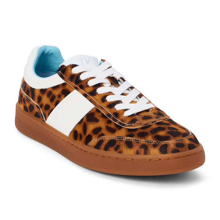 Quincy Low-Top Sneaker in Tan Leopard