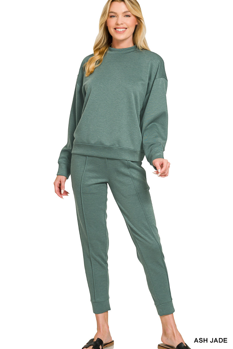 SCUBA LONG SLEEVE PULLOVER & JOGGER SET-ZENANA