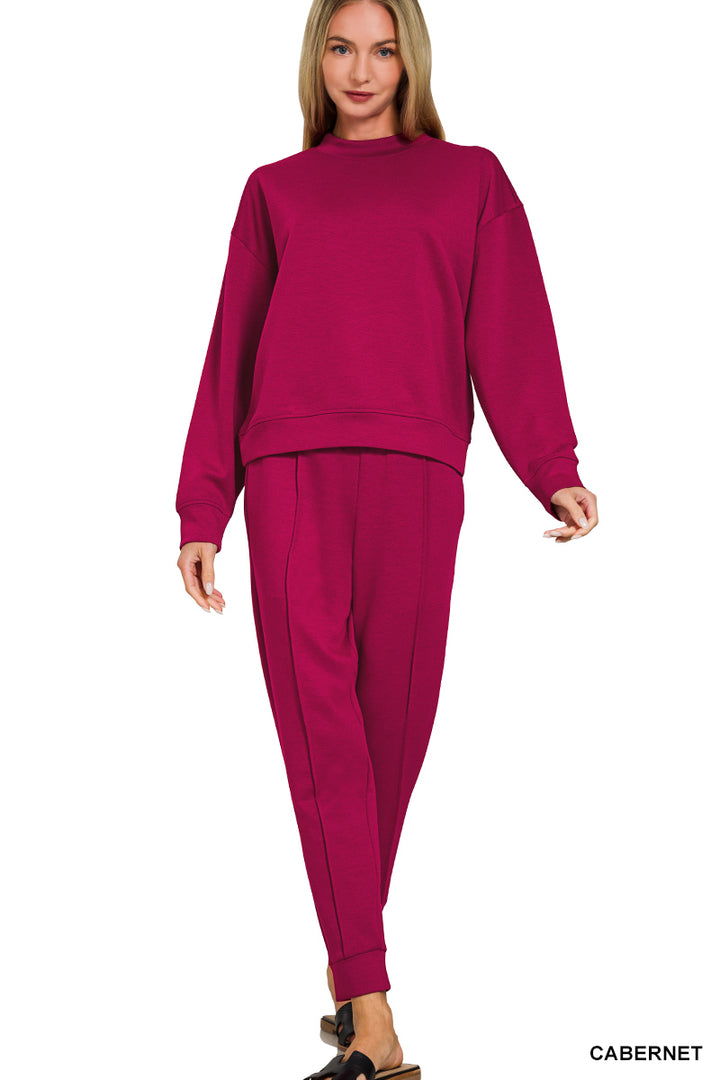 SCUBA LONG SLEEVE PULLOVER & JOGGER SET-ZENANA
