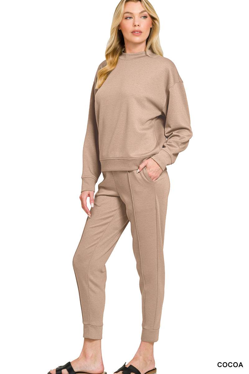 SCUBA LONG SLEEVE PULLOVER & JOGGER SET-ZENANA