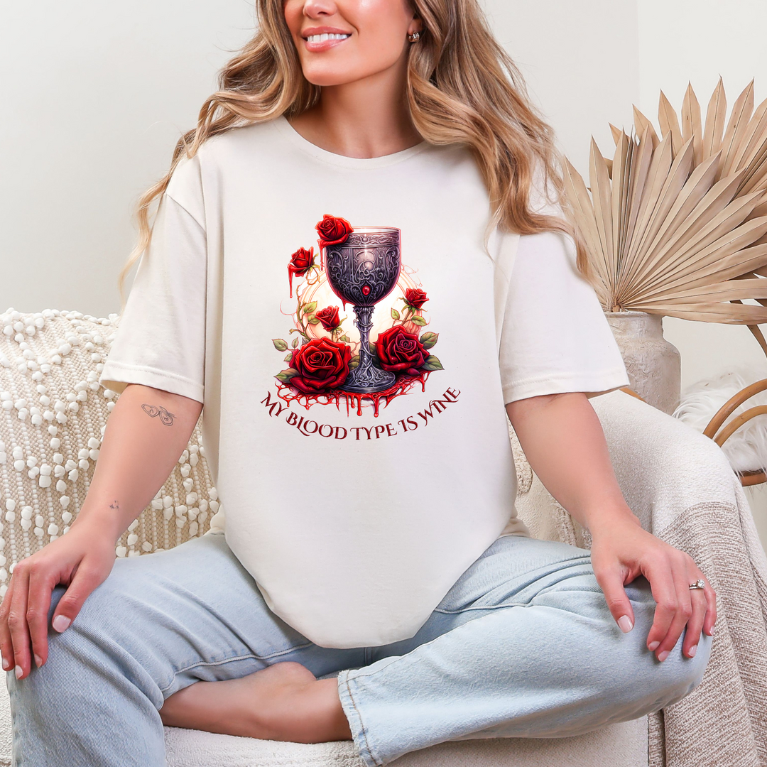 Wine Blood Type Graphic Tee