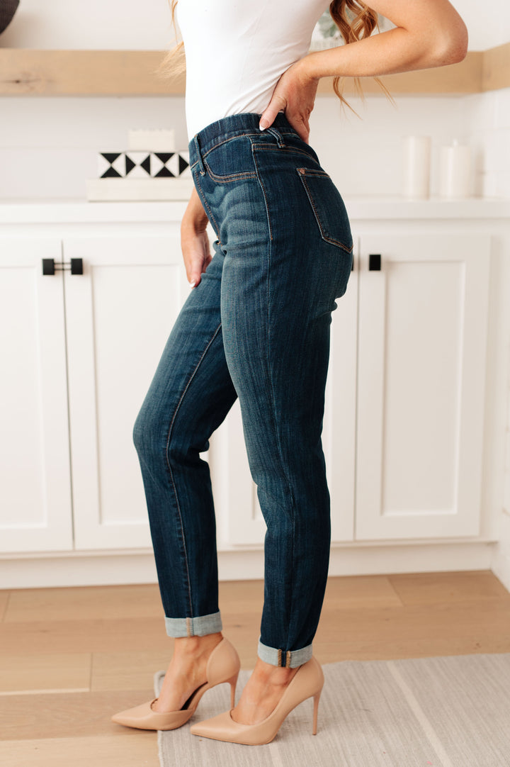 Rowena High Rise Pull On Double Cuff Slim Judy Blue Jeans