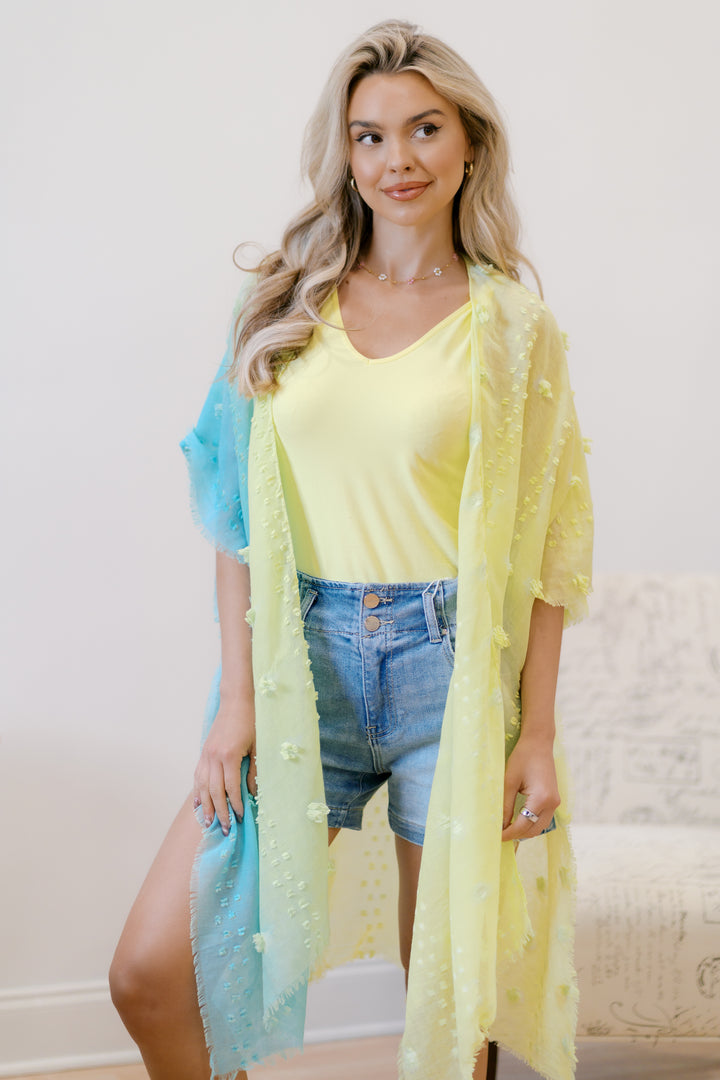 Lemonade Breeze Kimono- New Color Pink/Blue