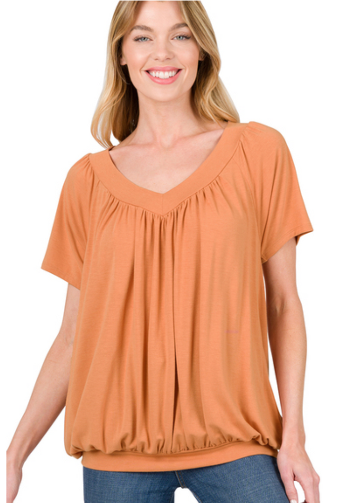 Everyday Shirring V-Neck