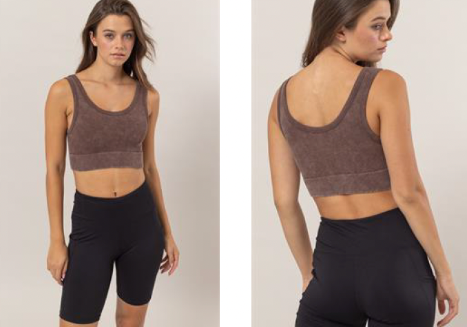 Rib Crop Tank- Acid Wash