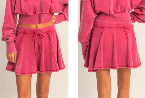 FINAL SALE- Skort-Acid Wash