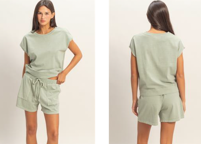 SHORTS SET-ACID WASHED