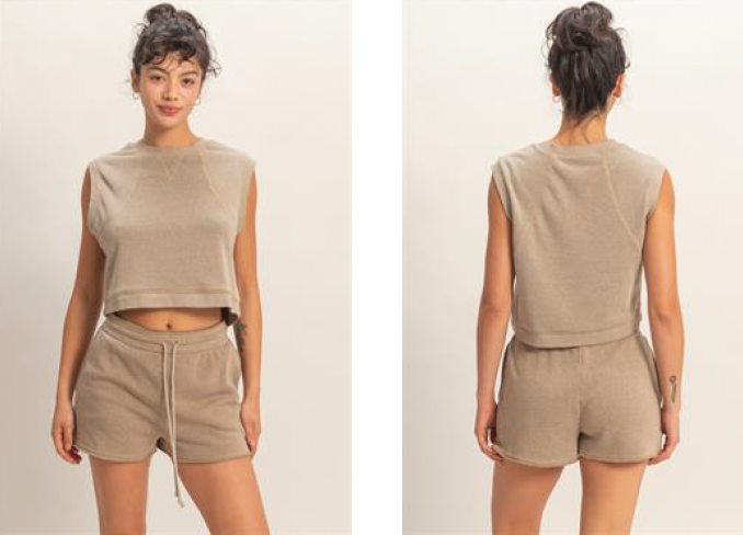 FLEECE SHORT SET- ACID WASH