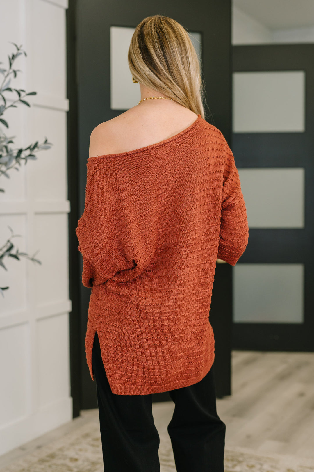 Slouchy Gal Off Shoulder Textured Top