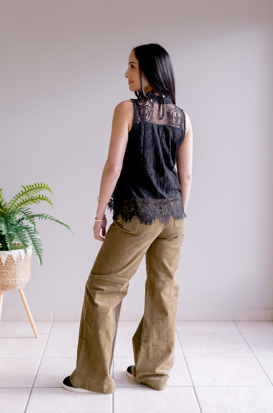 Spring Whispers Lace Top - Black