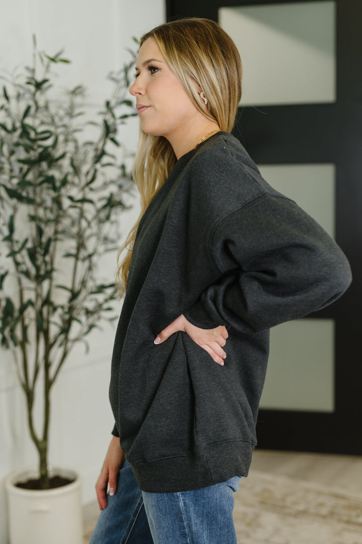 Sunday Snug Relaxed Pullover in Charcoal