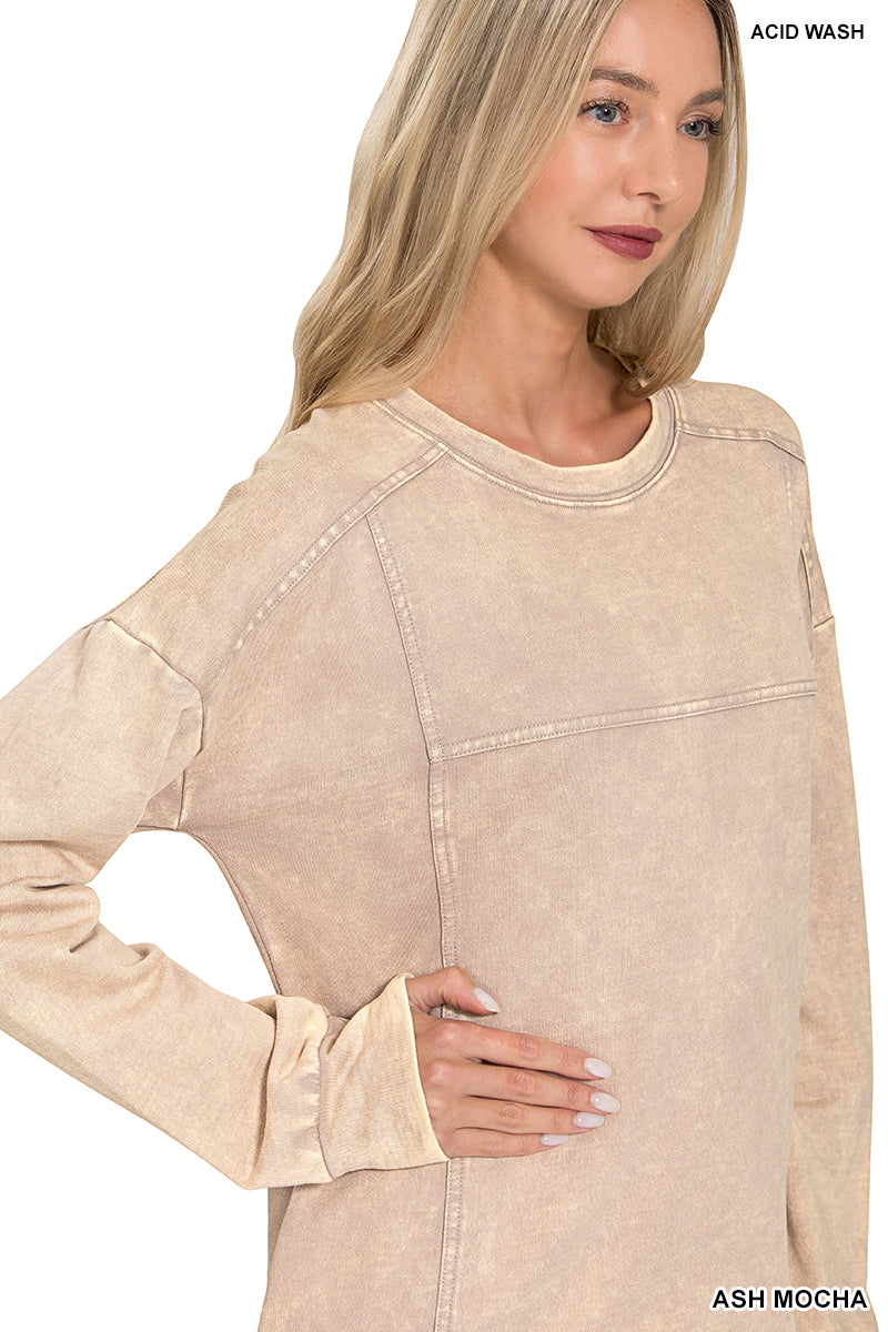 Acid Wash Fall Dress- Zenana