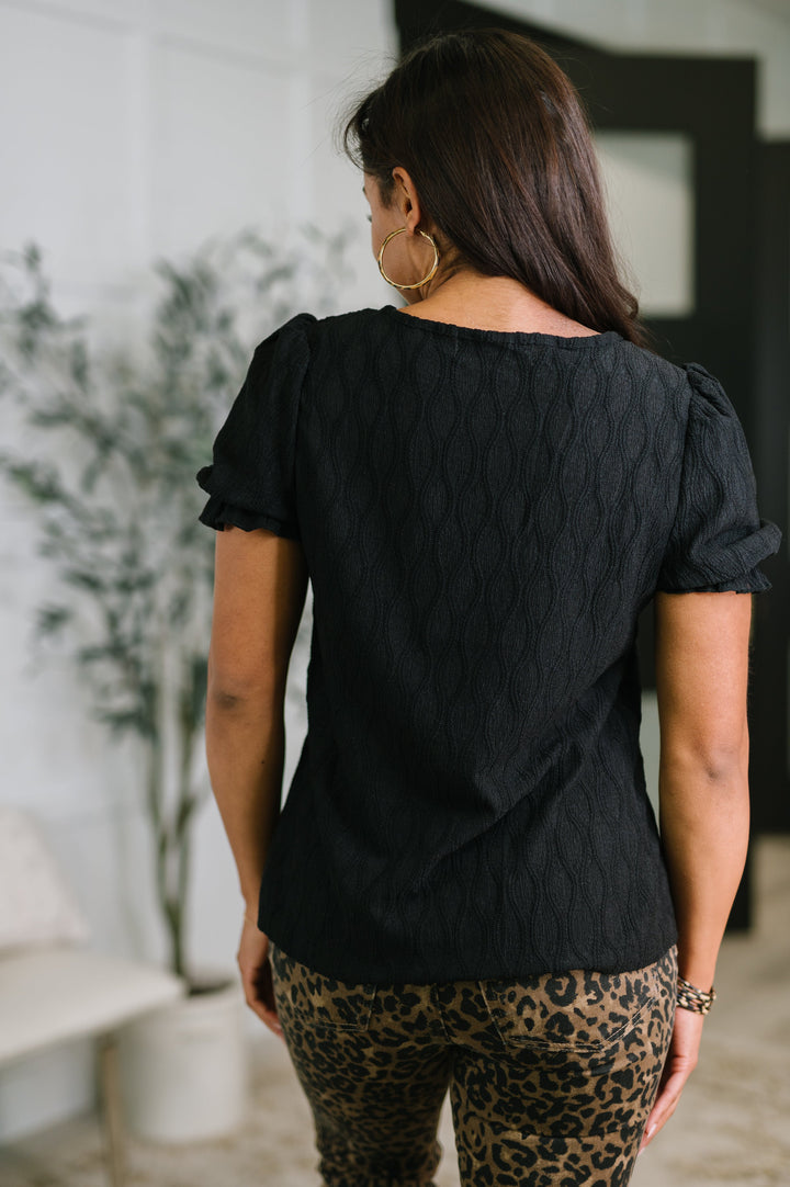 To Call My Own Textured Blouse in Black