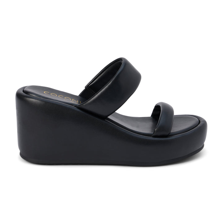 Unique Wedge Sandal in Black