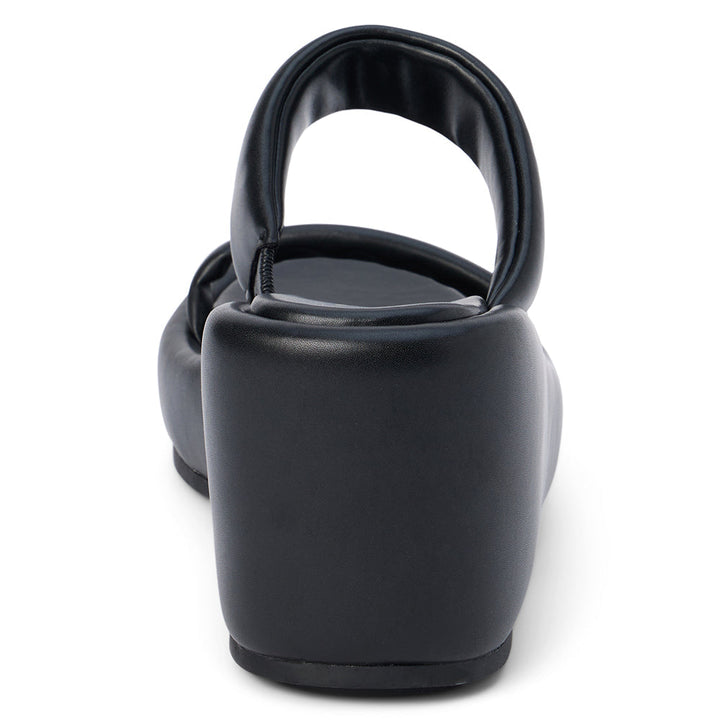 Unique Wedge Sandal in Black