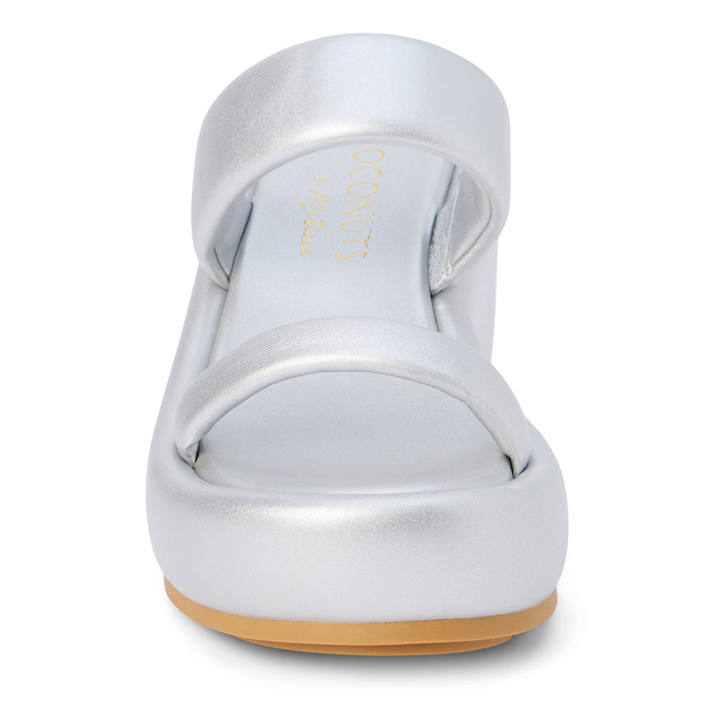 Unique Wedge Sandal in Silver