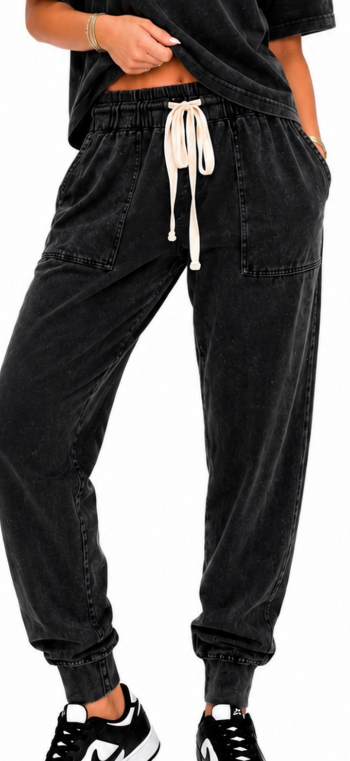Joggers- Acid washed
