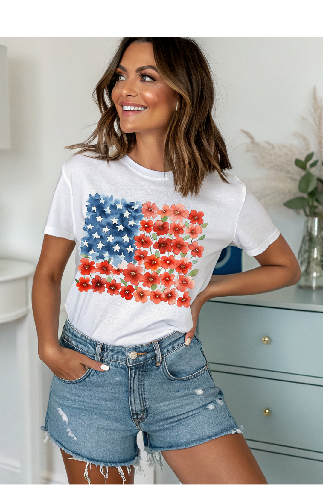 Floral Flag Graphic Tee
