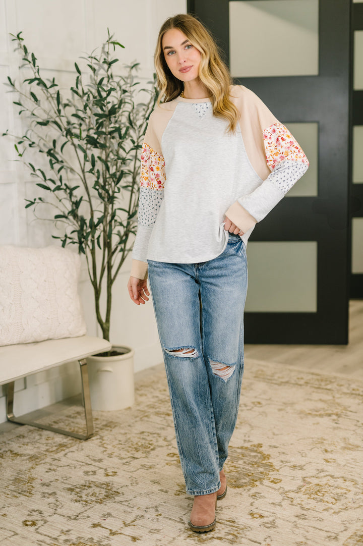 Wondering Aloud Patchwork Long Sleeve Top- 3/3/2026