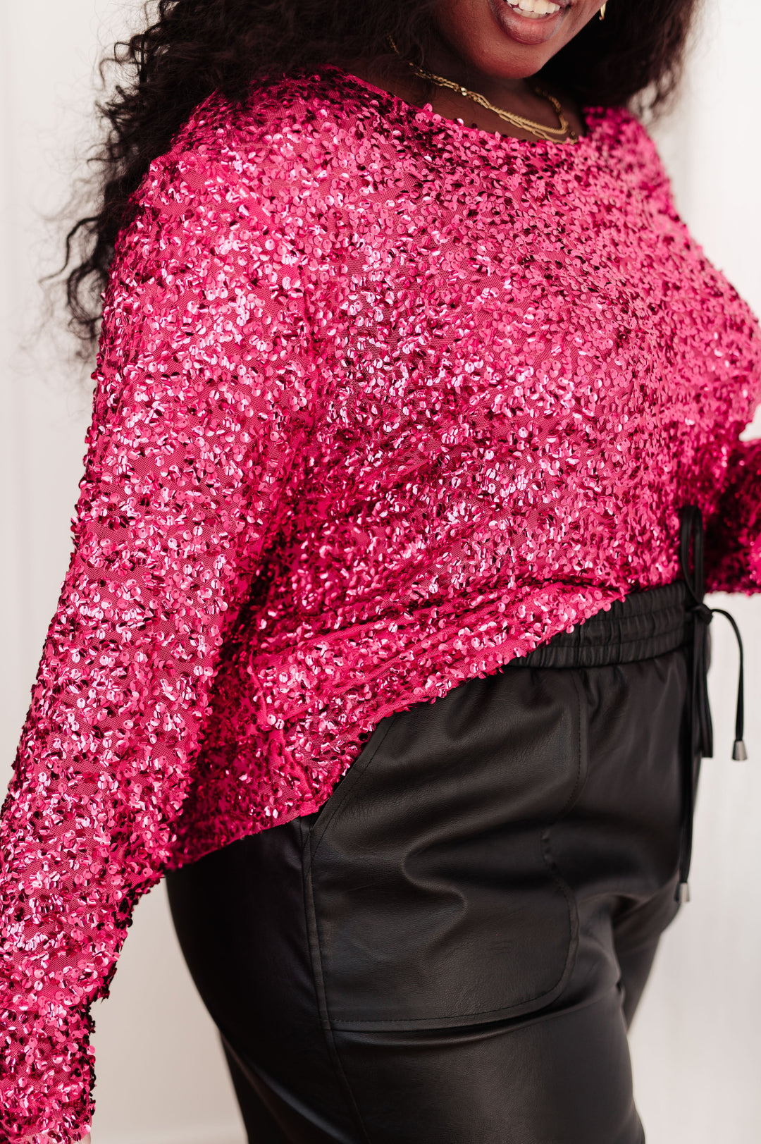 You Found Me Sequin Top in Fuchsia - OW *FINAL SALE*