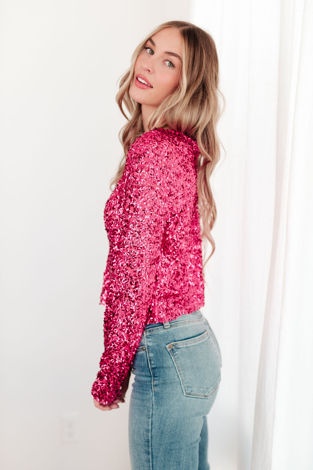 You Found Me Sequin Top in Fuchsia - OW *FINAL SALE*