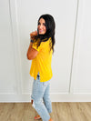 Melange Burnout V-Neck T-Shirt in Yellow Gold