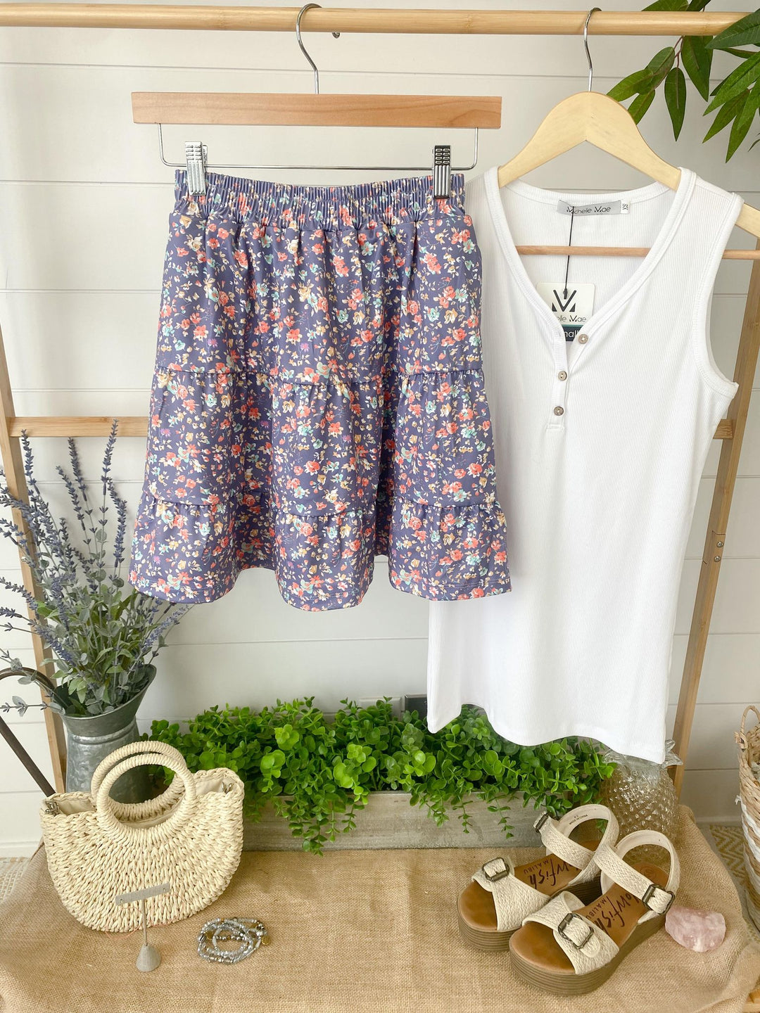 IN STOCK Shelby Skort - Periwinkle Micro Floral