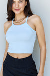 Ninexis Everyday Staple Soft Modal Short Strap Ribbed Tank Top in Blue
