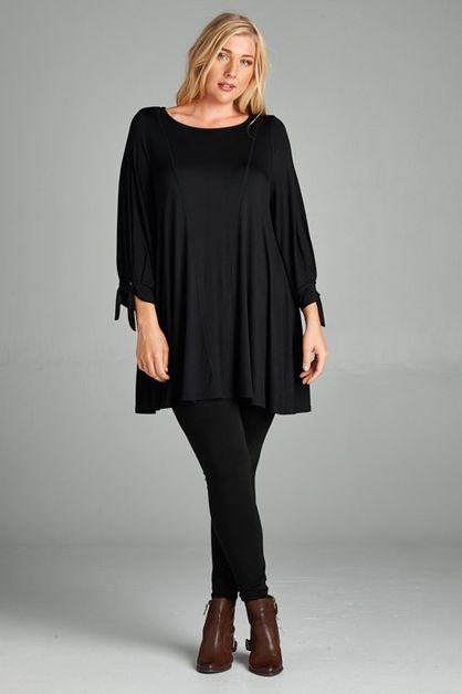 Bowing Out Top in Black - OW *FINAL SALE*