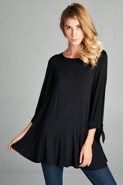 Bowing Out Top in Black - OW *FINAL SALE*