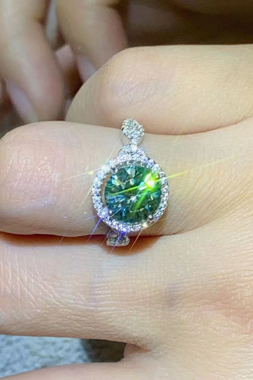 Emerald City 2 Carat Moissanite Emerald Green Ring