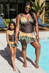Marina West Swim Full Size Clear Waters Swim Dress in Aloha Brown