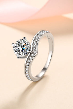 925 Sterling Silver Ring with 1 Carat Moissanite