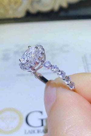 Adored 1 Carat Moissanite 925 Sterling Silver Halo Ring