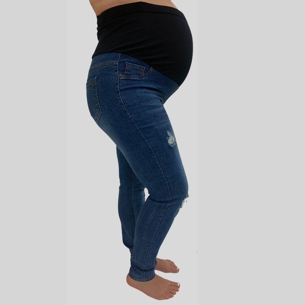 Hey Mama Distressed Maternity Jeggings