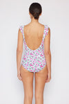 Marina West Swim Full Size Float On Ruffle Faux Wrap One-Piece in Roses Off-White