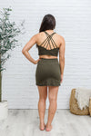 Laney Next Move Cutout Detail Sports Bra In Olive