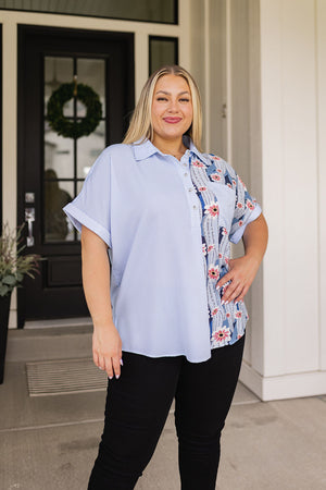 Best Of Both Worlds Button Down Top