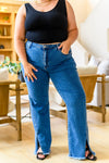 Caitlin High Rise Split Hem Straight RISEN Jeans