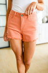 Coral Mid Rise Cut Off Judy Blue Shorts