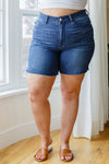 Judy Blue Cassie Mid Rise Cutoff Shorts