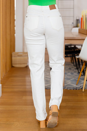 Diana Straight Leg Judy Blue Jeans In White