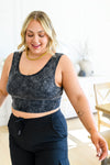 Get on My Level Acid Wash Cropped Cami in Charcoal - OW *Final Sale*